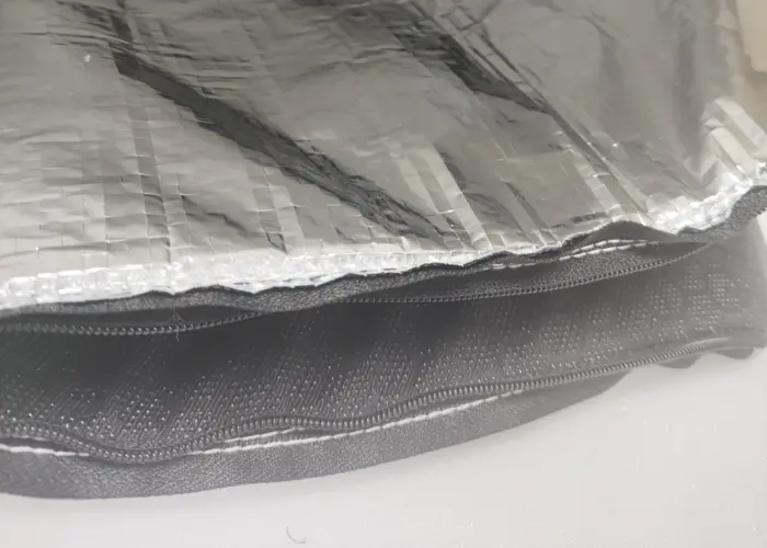 Close-up of conventional woven aluminum film structure