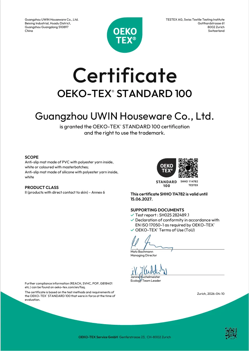 Uwin OEKO TEX standard
