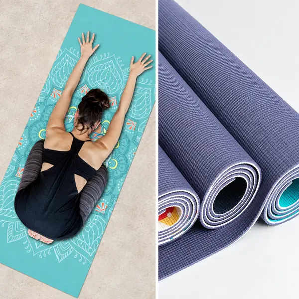 Custom printed PVC yoga mat and rolled high-density PVC yoga mats