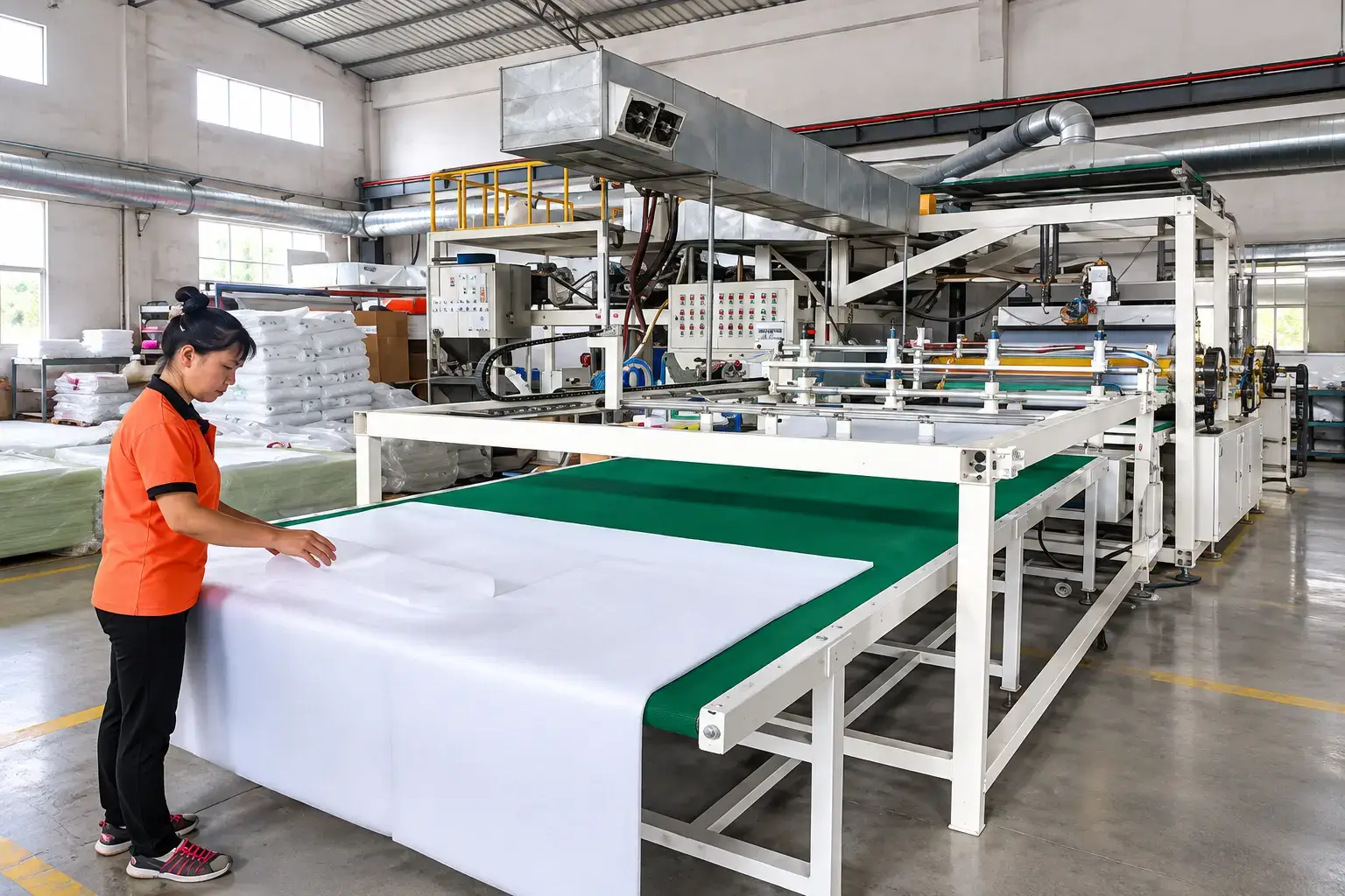 Uwin automatic production line processing white mat material.
