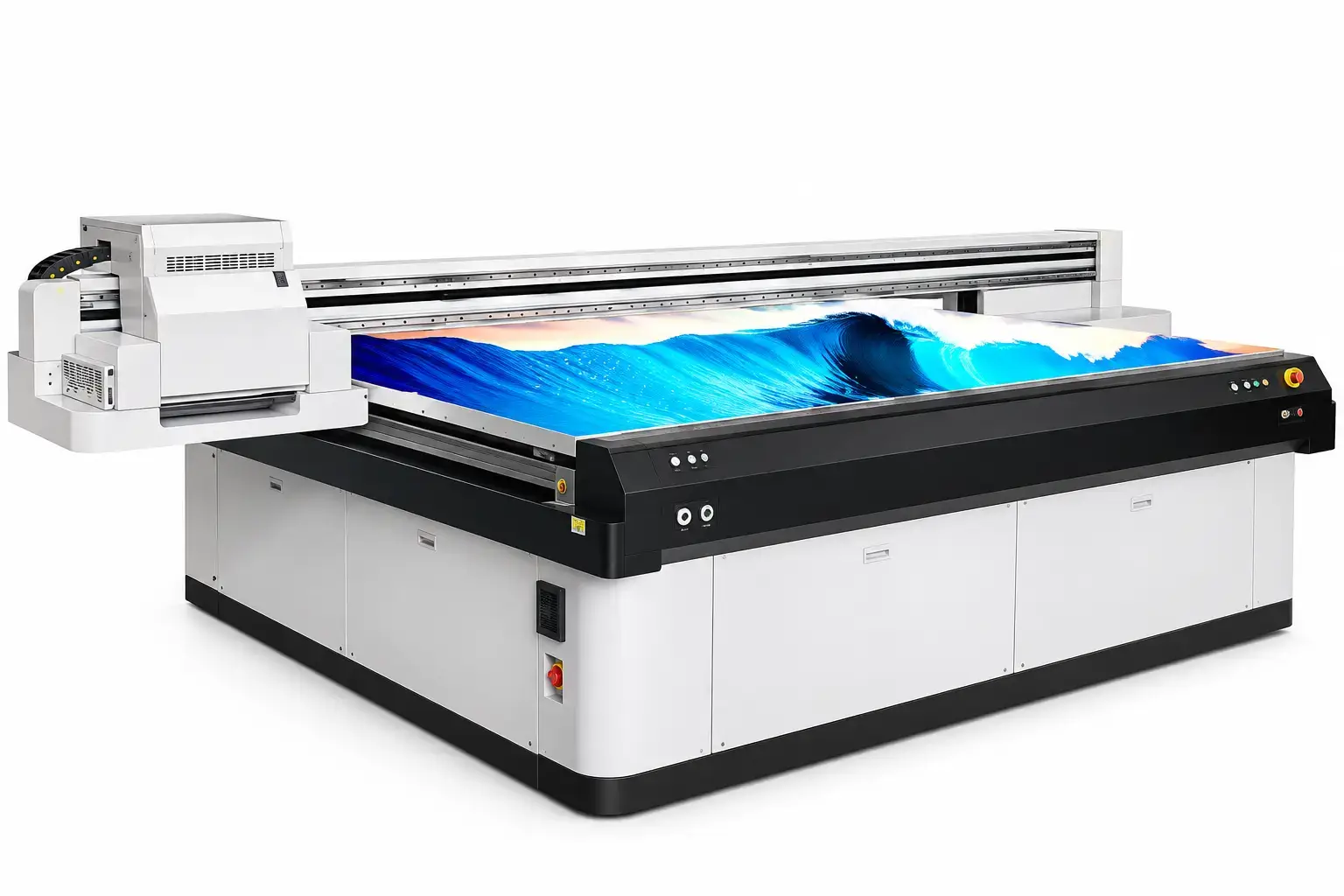 Uwin large-format digital printing equipment for customized mat designs.